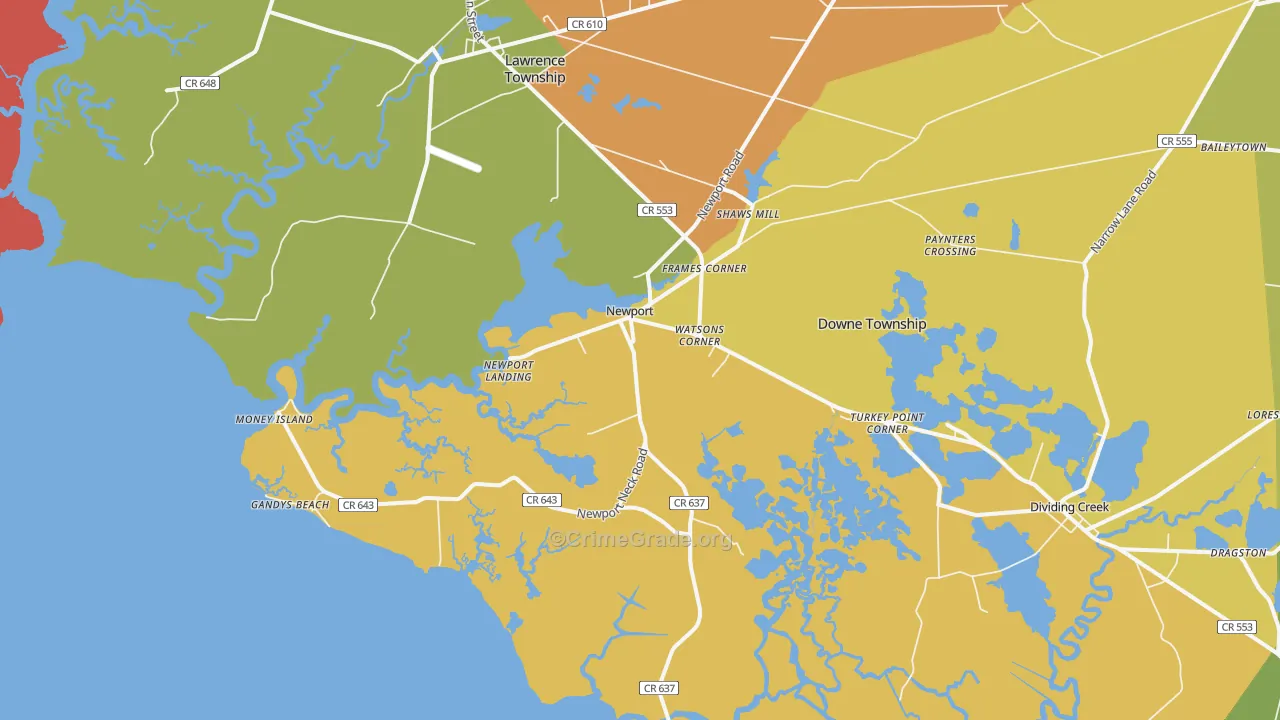 08345, NJ Map of Theft Rates