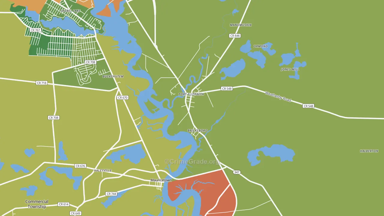08348, NJ Map of Theft Rates