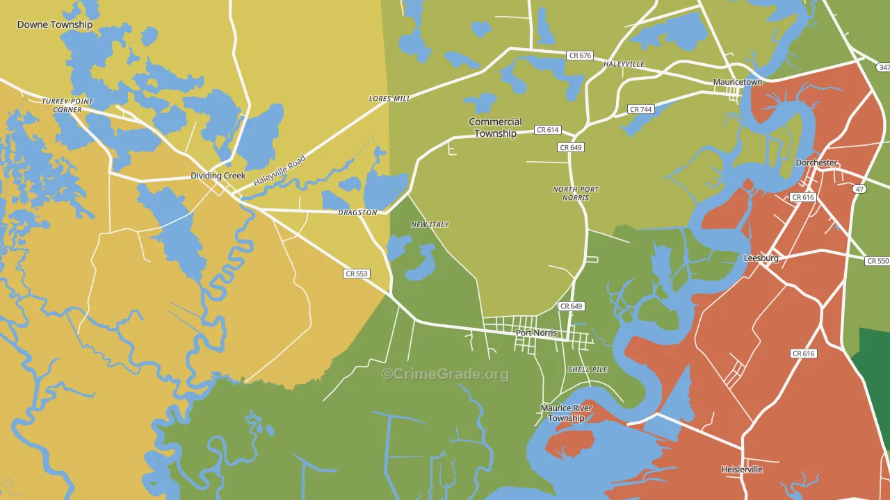 08349, NJ Map of Theft Rates
