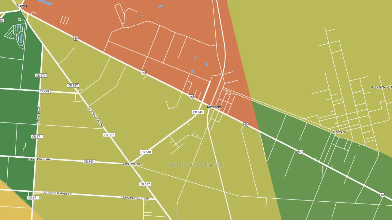 08350, NJ Map of Theft Rates