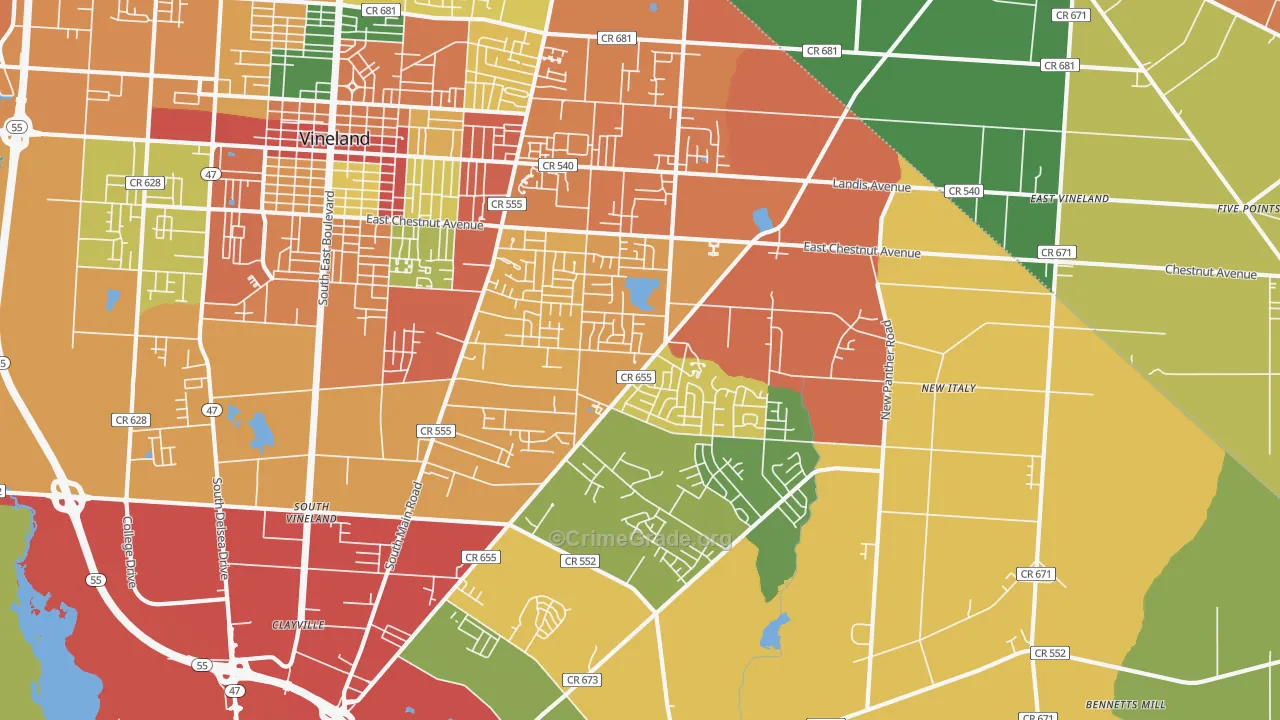 08361, NJ Map of Theft Rates