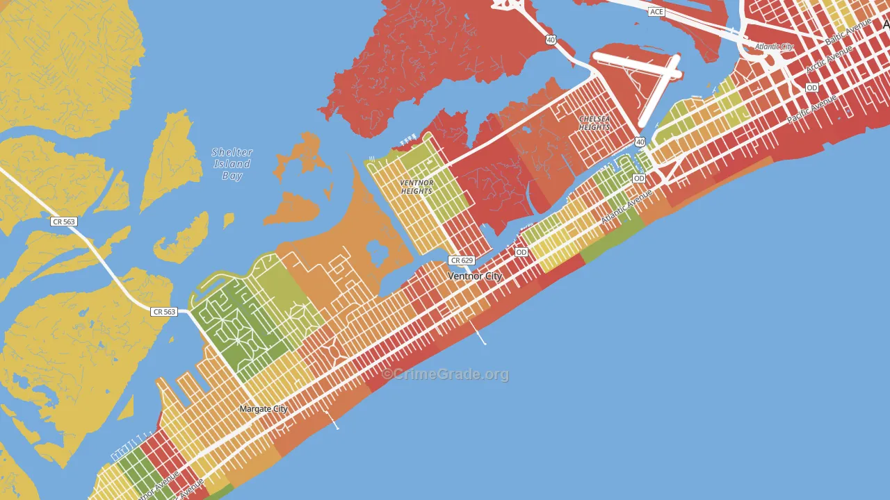 08406, NJ Map of Theft Rates