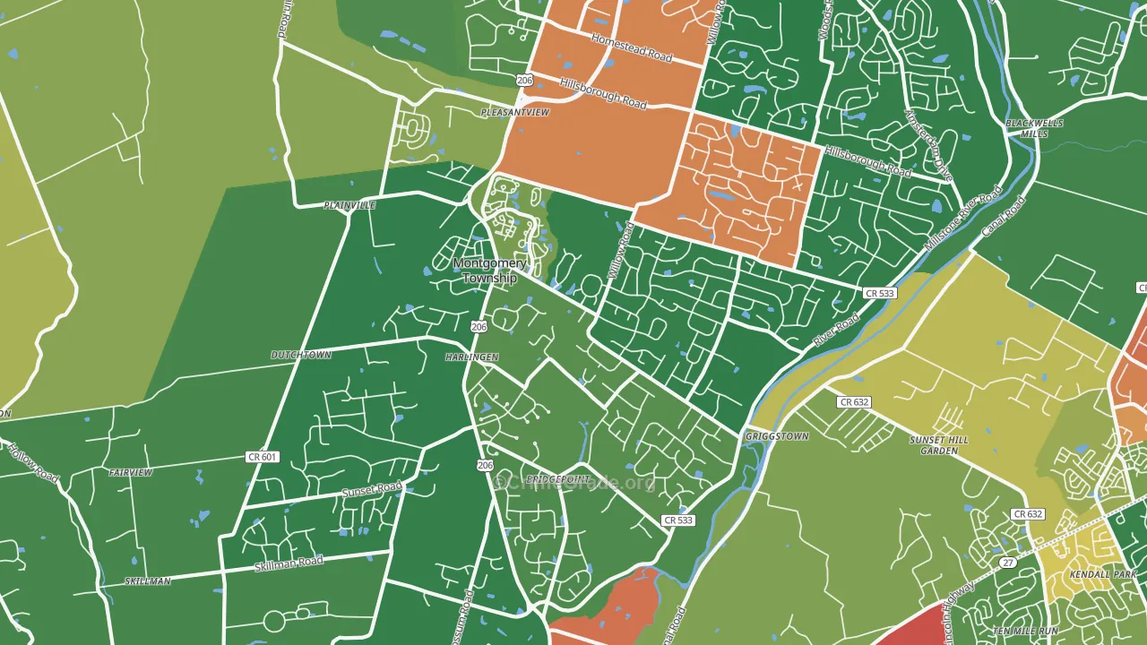 08502, NJ Map of Theft Rates