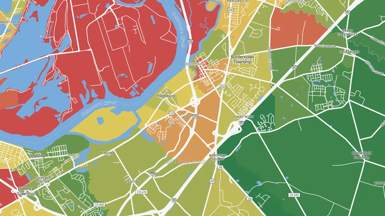 08505, NJ Map of Theft Rates