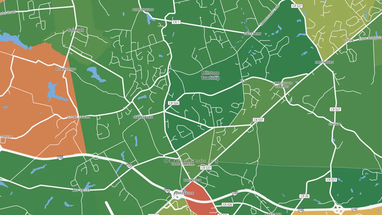 08510, NJ Map of Theft Rates