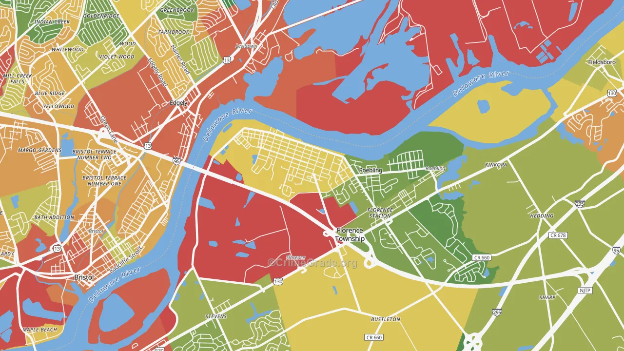 08518, NJ Map of Theft Rates