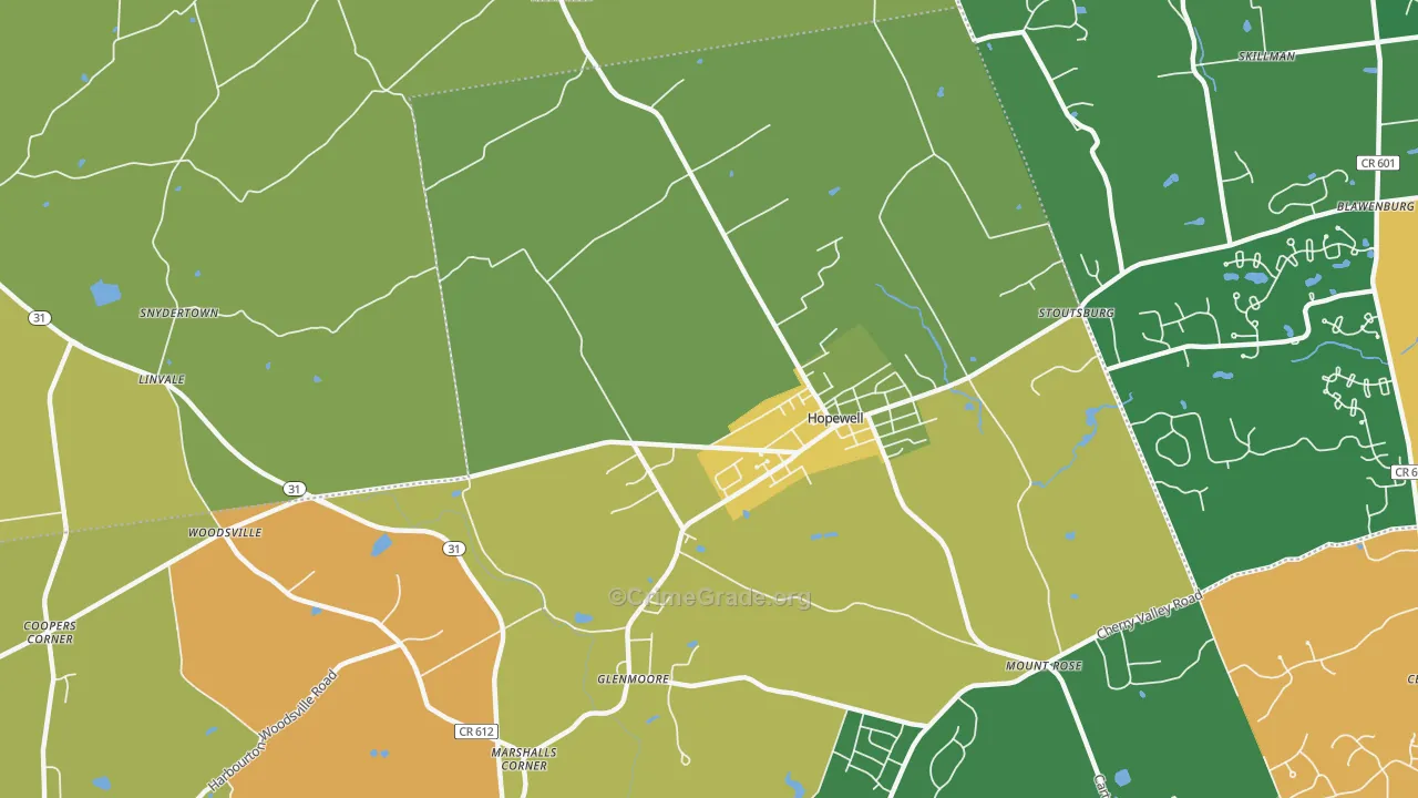08525, NJ Map of Theft Rates