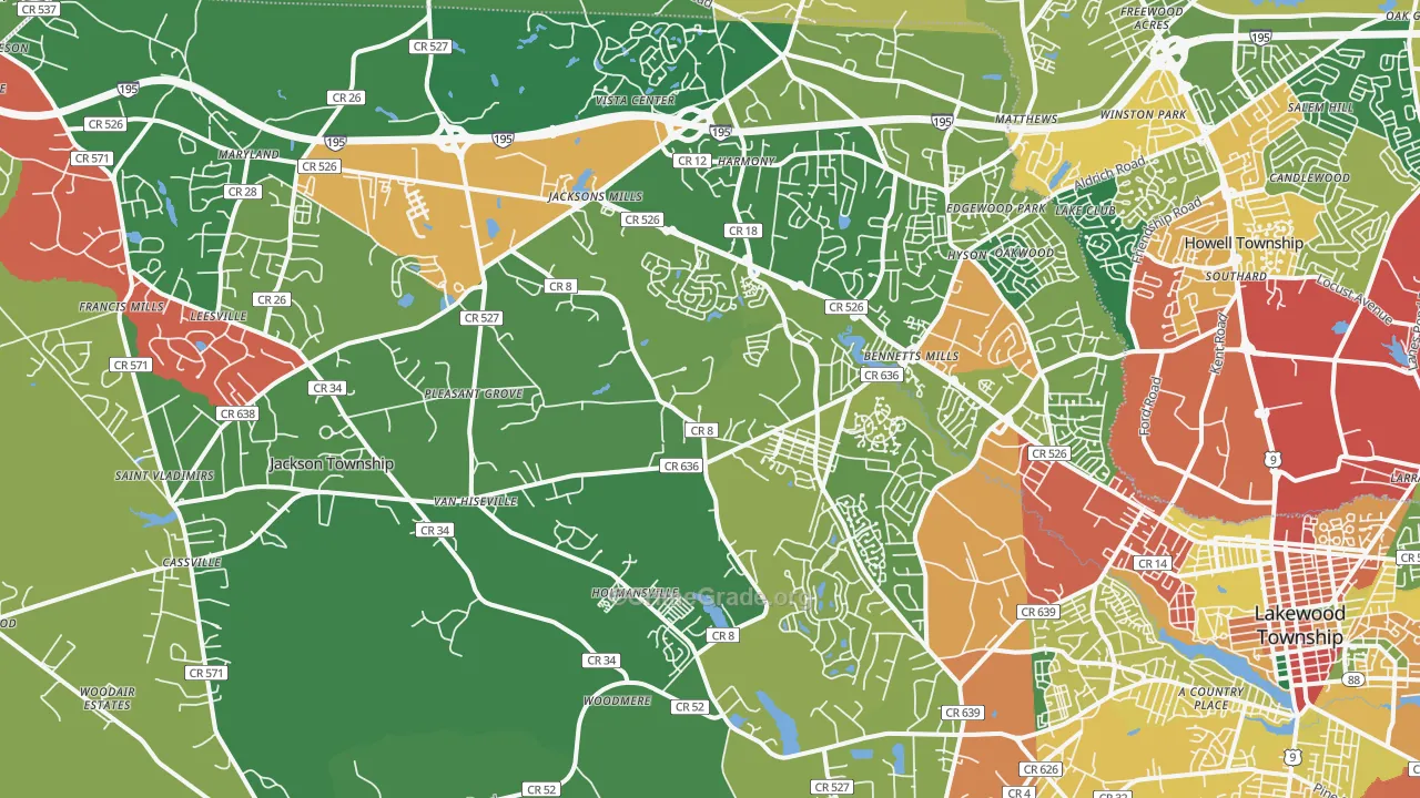 08527, NJ Map of Theft Rates
