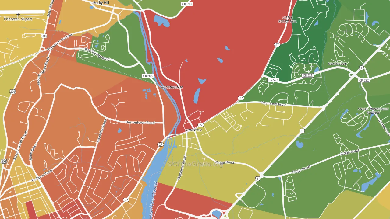08528, NJ Map of Theft Rates