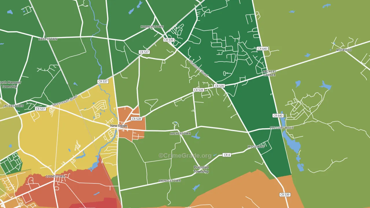 08533, NJ Map of Theft Rates