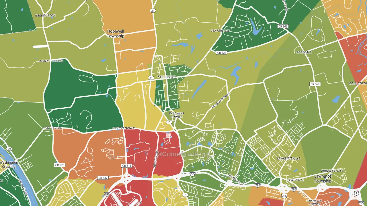 08534, NJ Map of Theft Rates