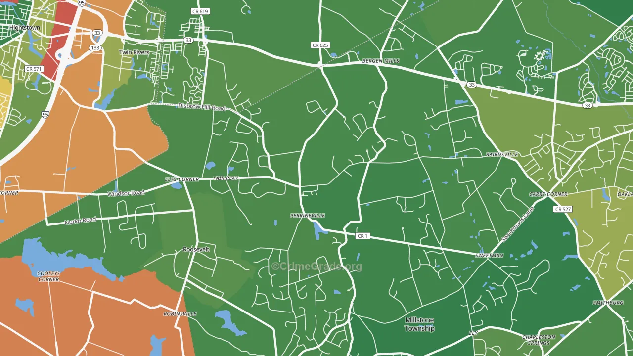 08535, NJ Map of Theft Rates