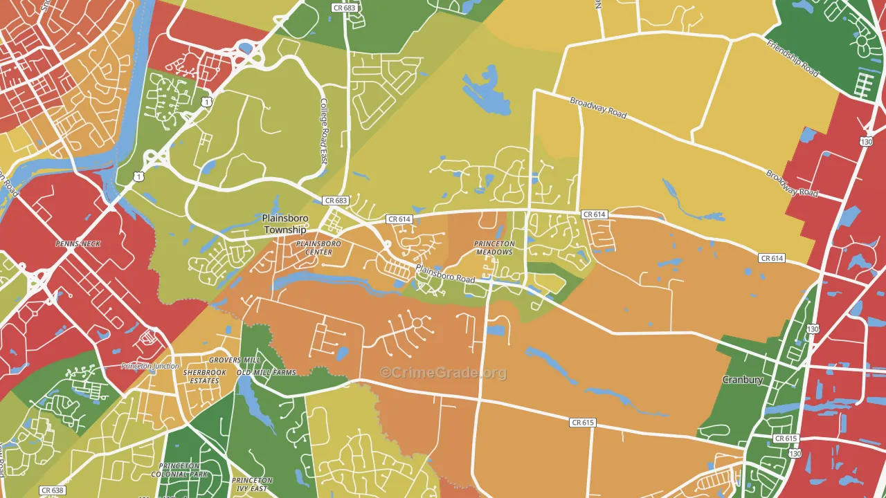 08536, NJ Map of Theft Rates