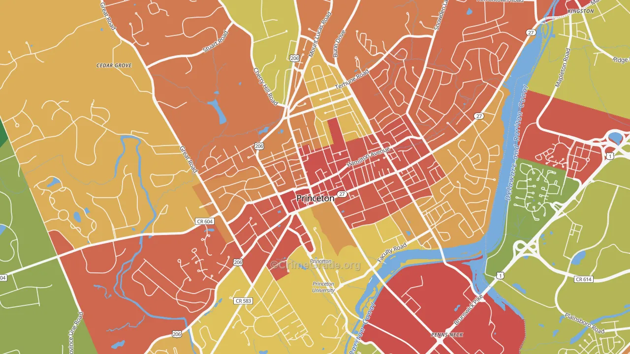 08542, NJ Map of Theft Rates