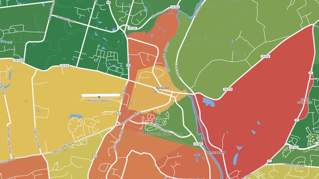 08553, NJ Map of Theft Rates