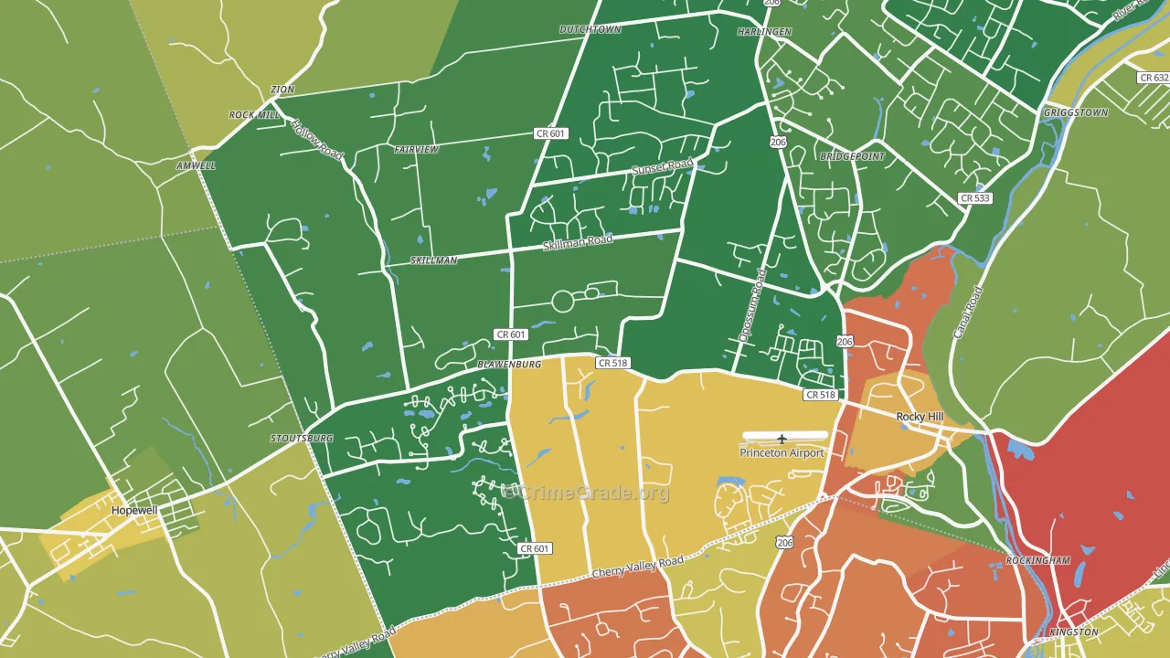 08558, NJ Map of Theft Rates