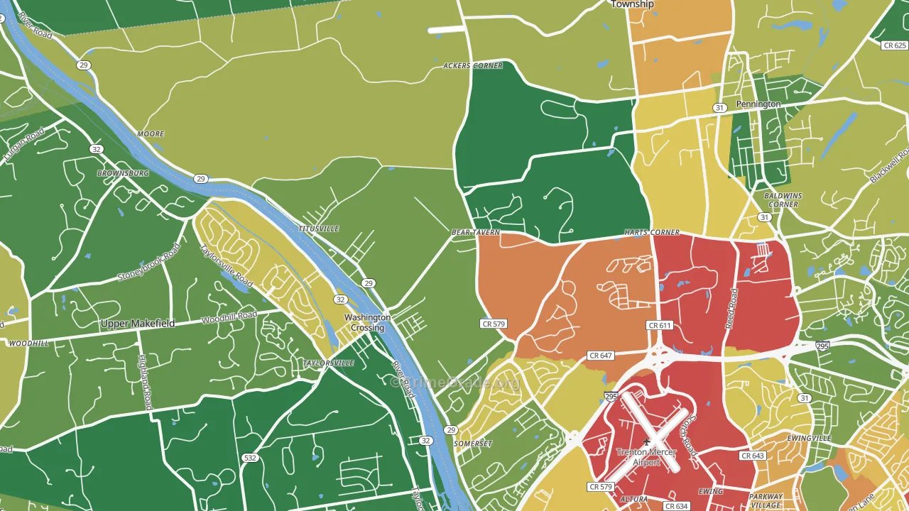 08560, NJ Map of Theft Rates