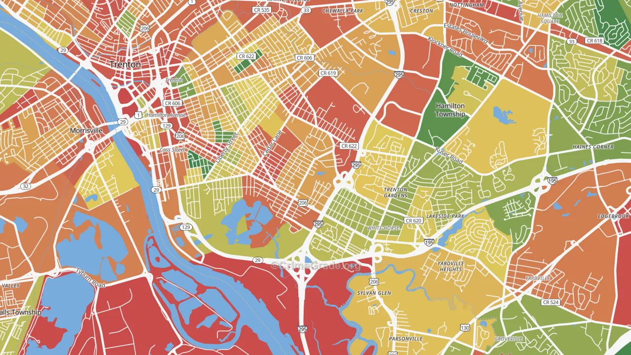 08610, NJ Map of Theft Rates