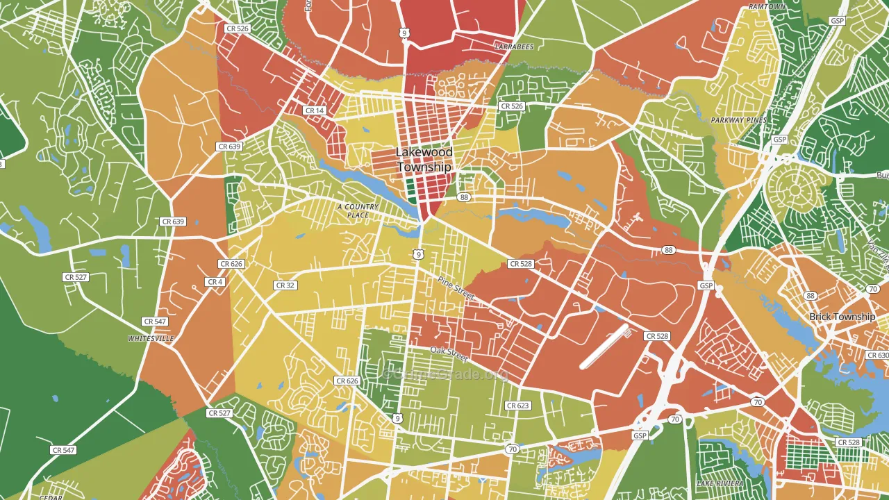 08701, NJ Map of Theft Rates