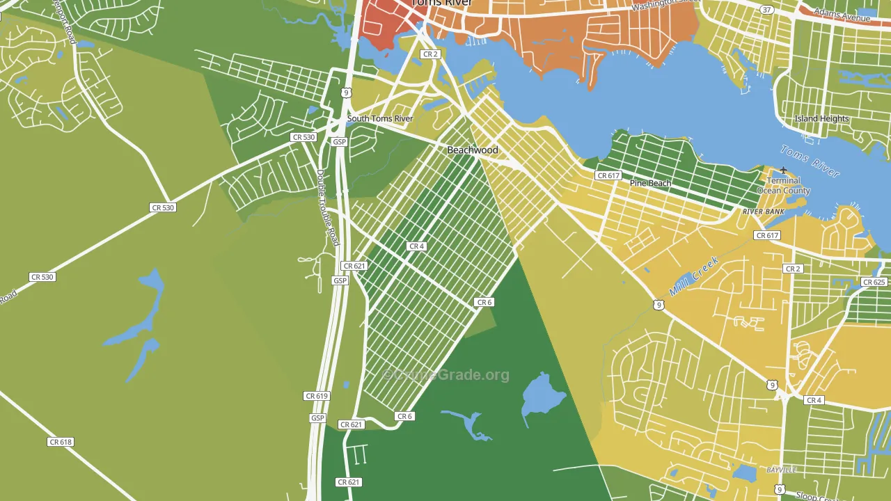 08722, NJ Map of Theft Rates
