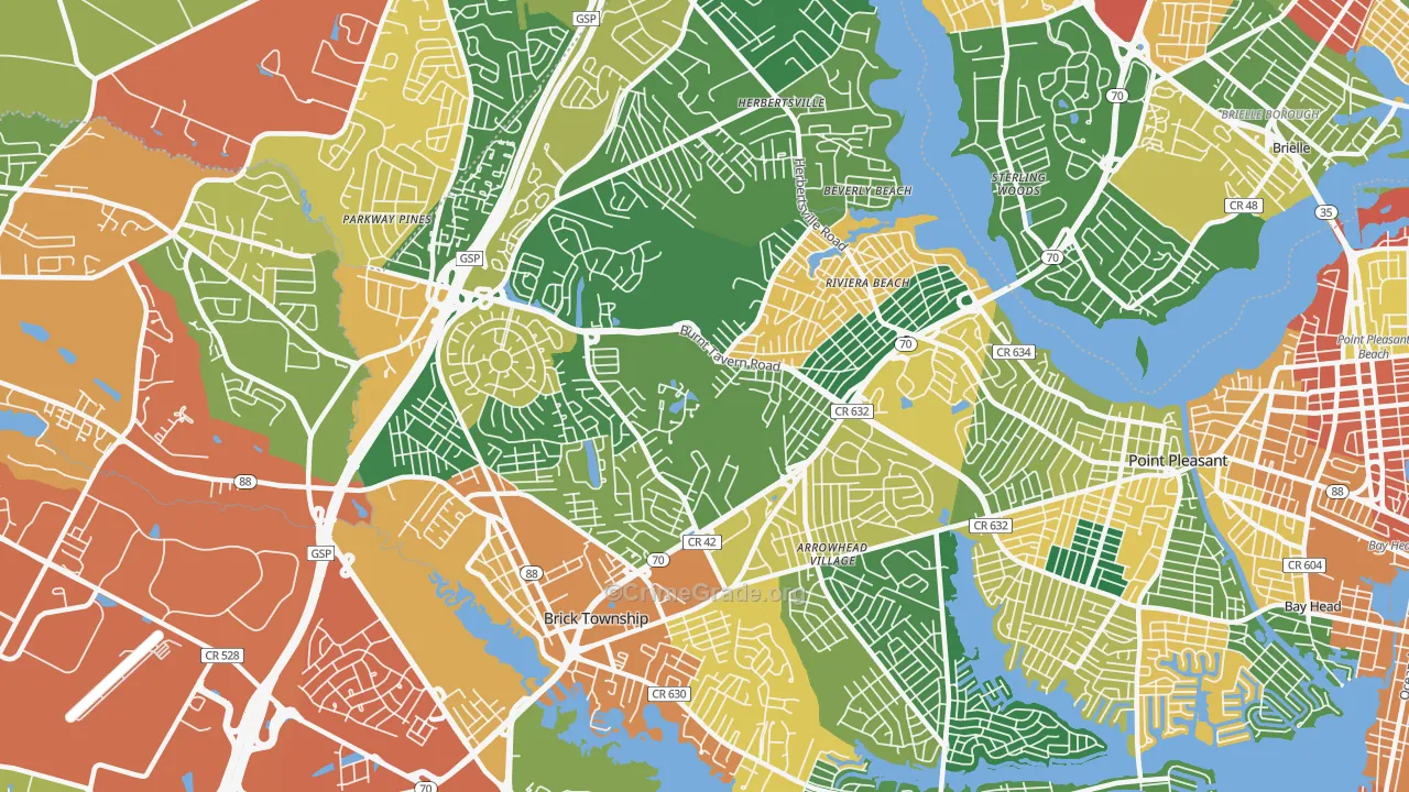 08724, NJ Map of Theft Rates