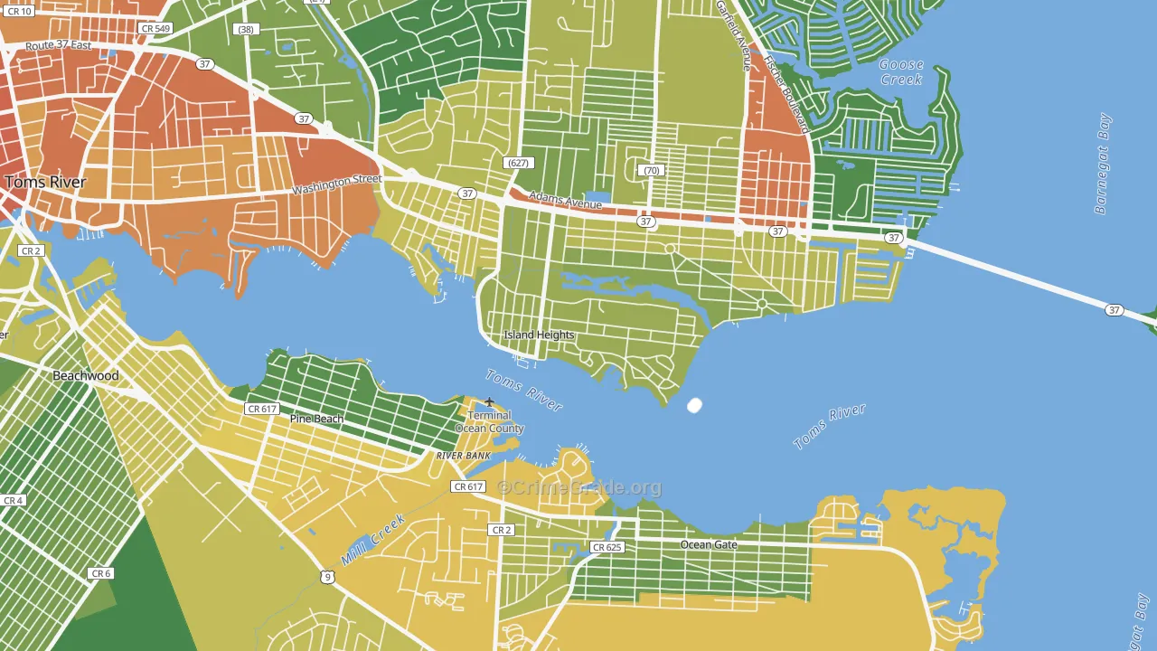 08732, NJ Map of Theft Rates