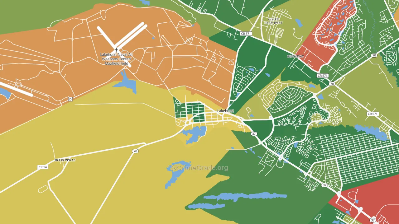 08733, NJ Map of Theft Rates