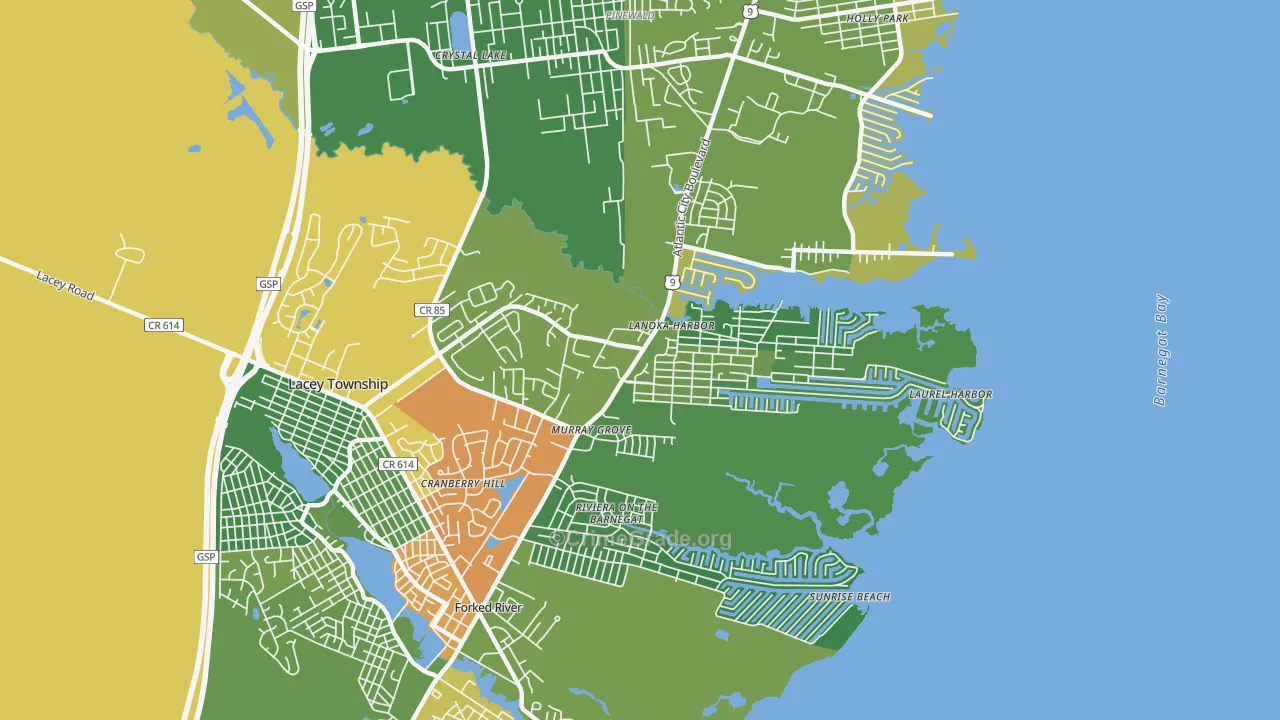 08734, NJ Map of Theft Rates