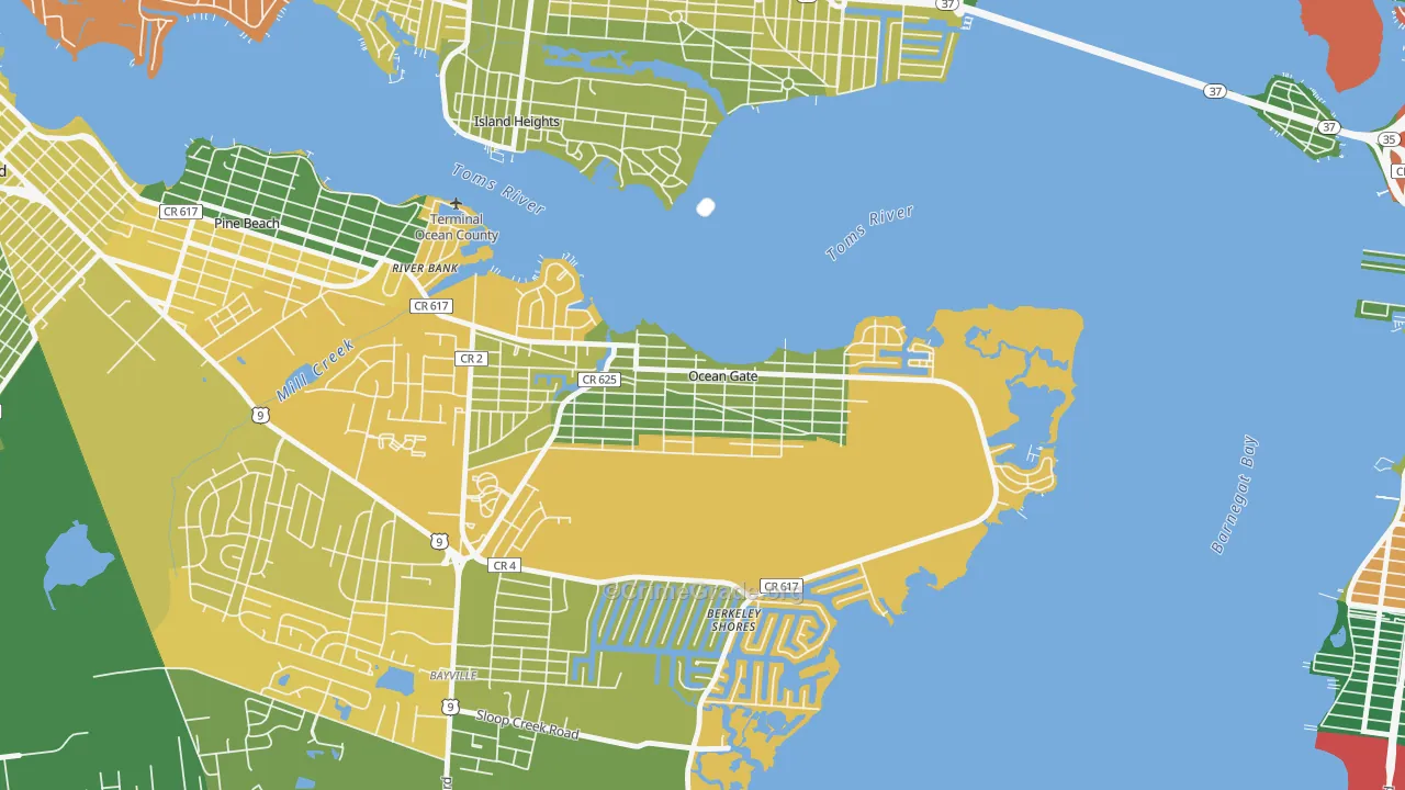 08740, NJ Map of Theft Rates