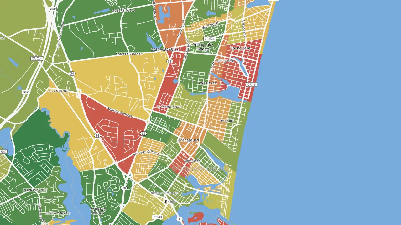 08750, NJ Map of Theft Rates