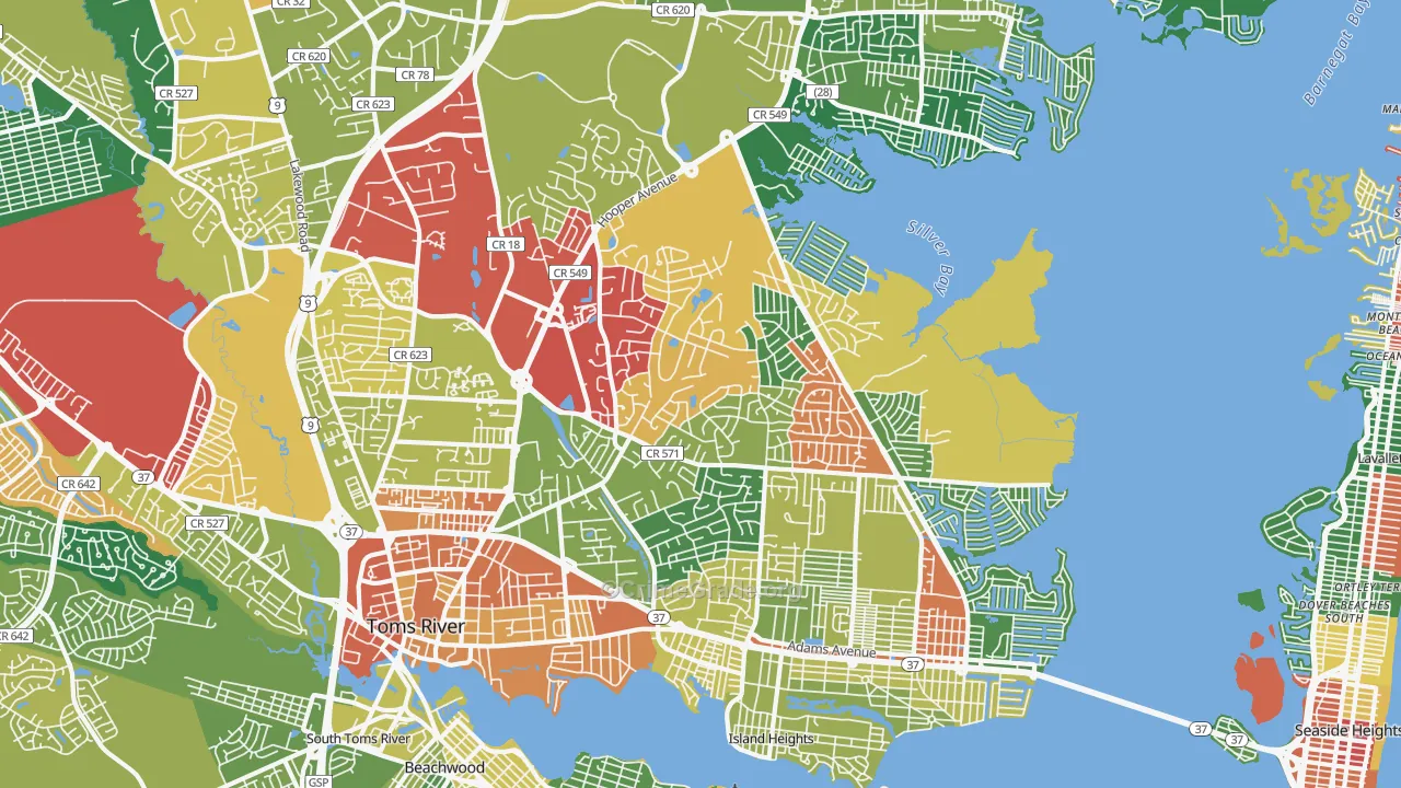 08753, NJ Map of Theft Rates