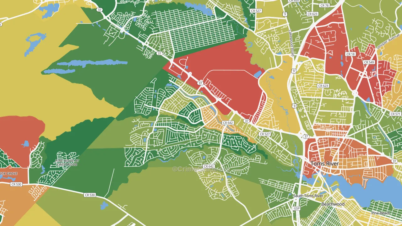 08757, NJ Map of Theft Rates