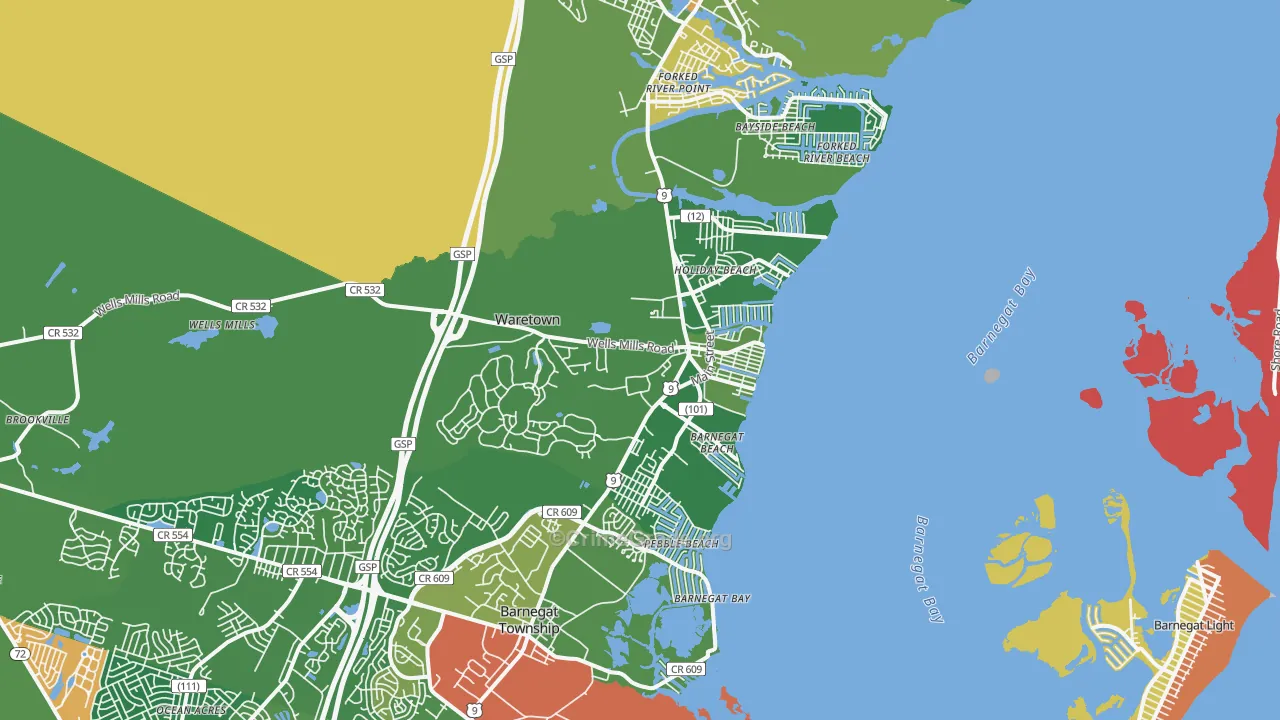 08758, NJ Map of Theft Rates