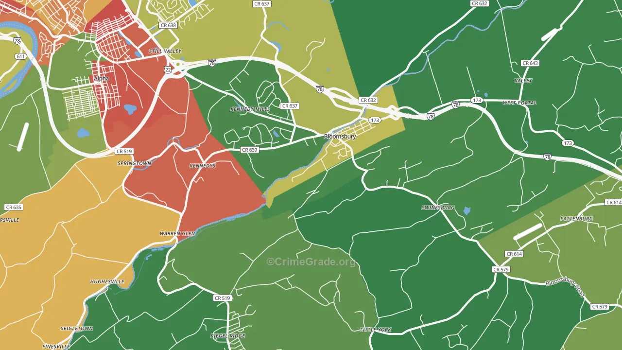 08804, NJ Map of Theft Rates