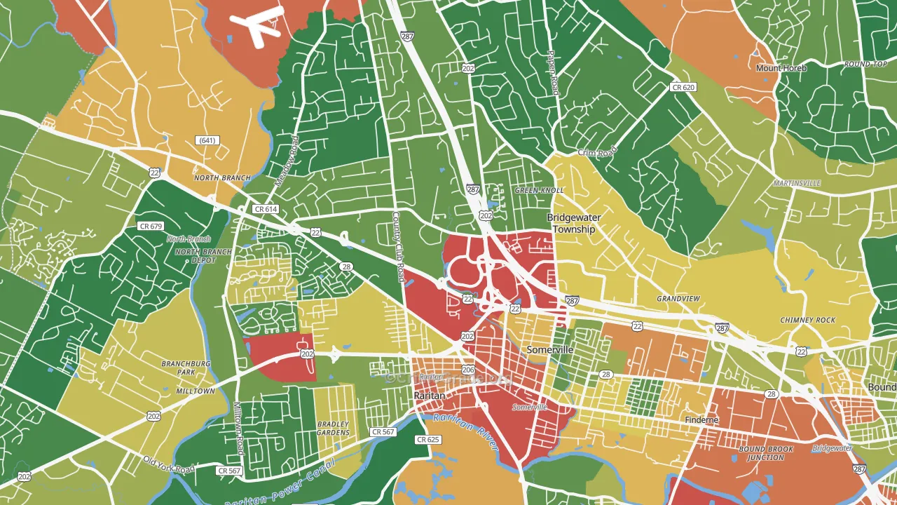 08807, NJ Map of Theft Rates