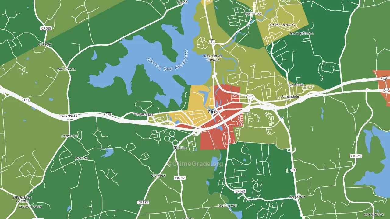 08809, NJ Map of Theft Rates