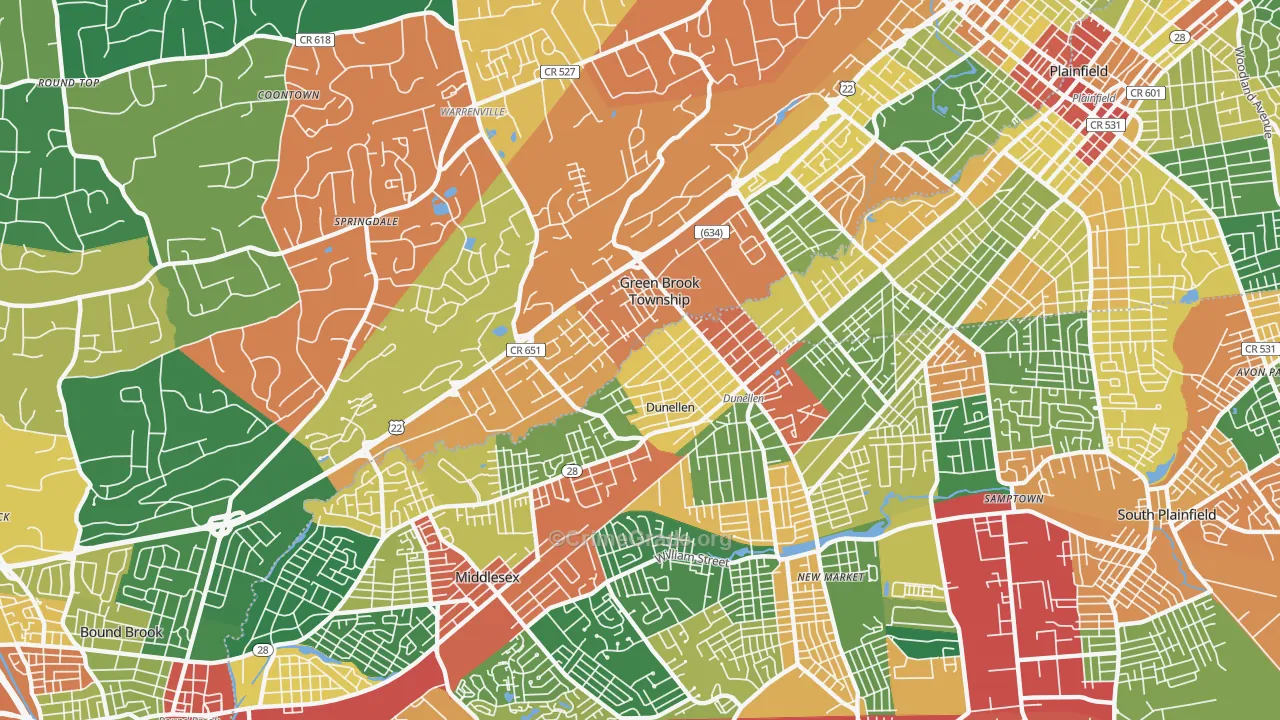 08812, NJ Map of Theft Rates