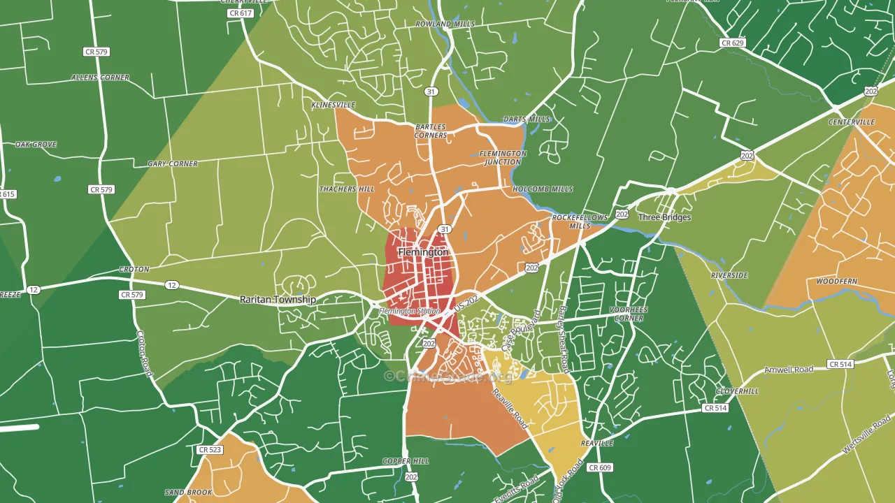 08822, NJ Map of Theft Rates