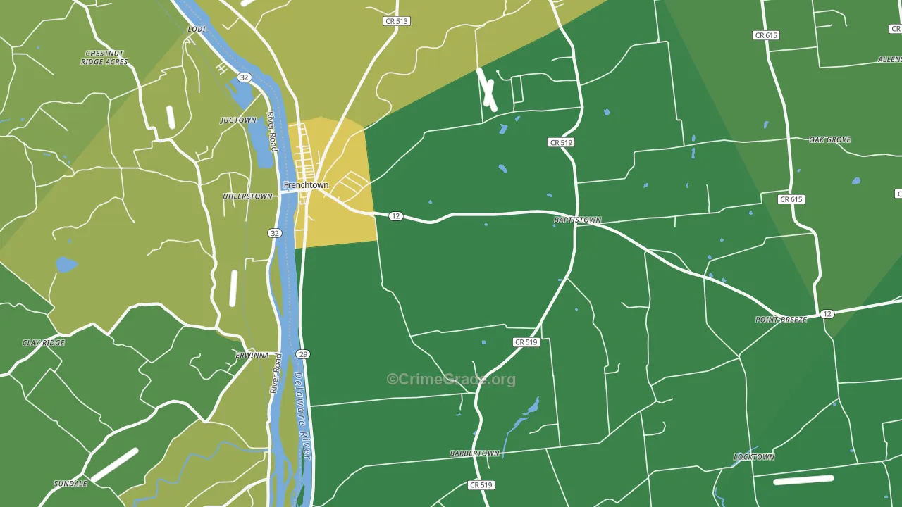 08825, NJ Map of Theft Rates
