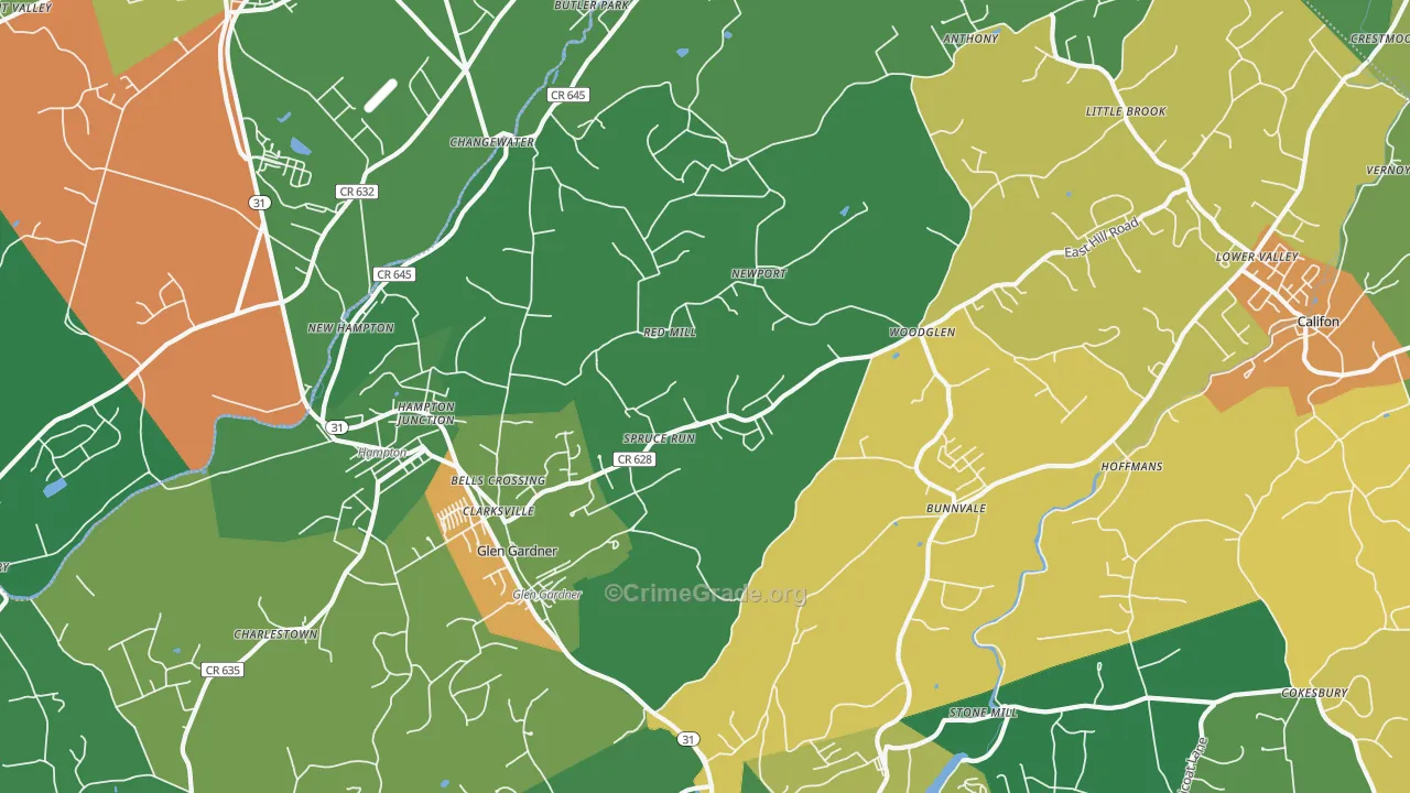 08826, NJ Map of Theft Rates