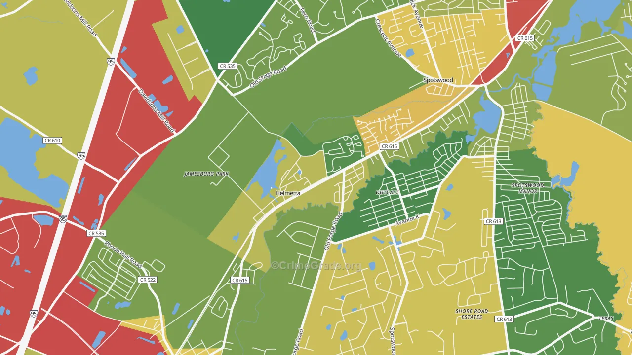 08828, NJ Map of Theft Rates