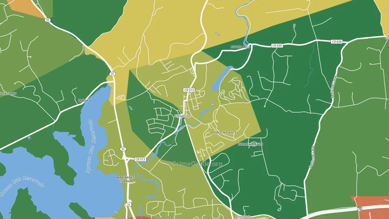 08829, NJ Map of Theft Rates