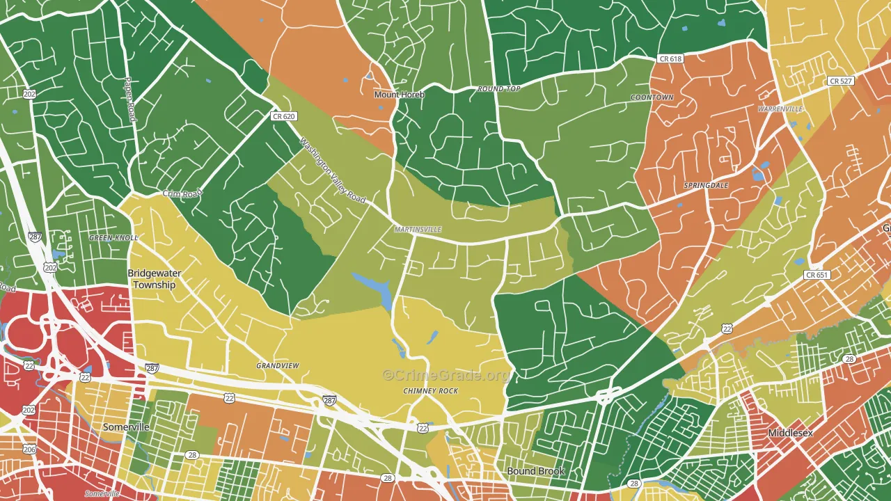 08836, NJ Map of Theft Rates