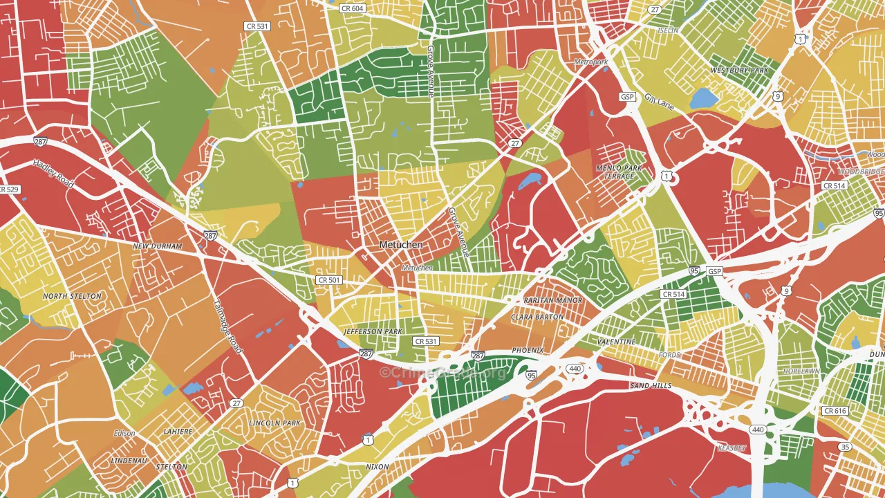 08840, NJ Map of Theft Rates