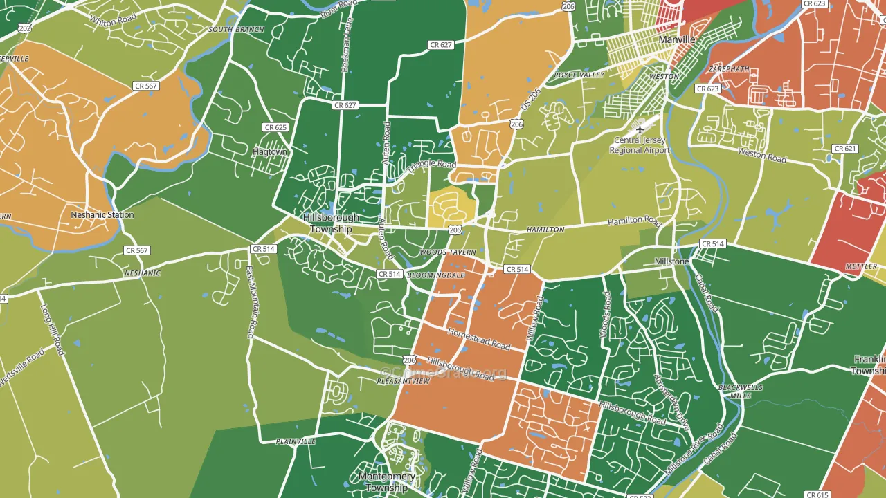 08844, NJ Map of Theft Rates