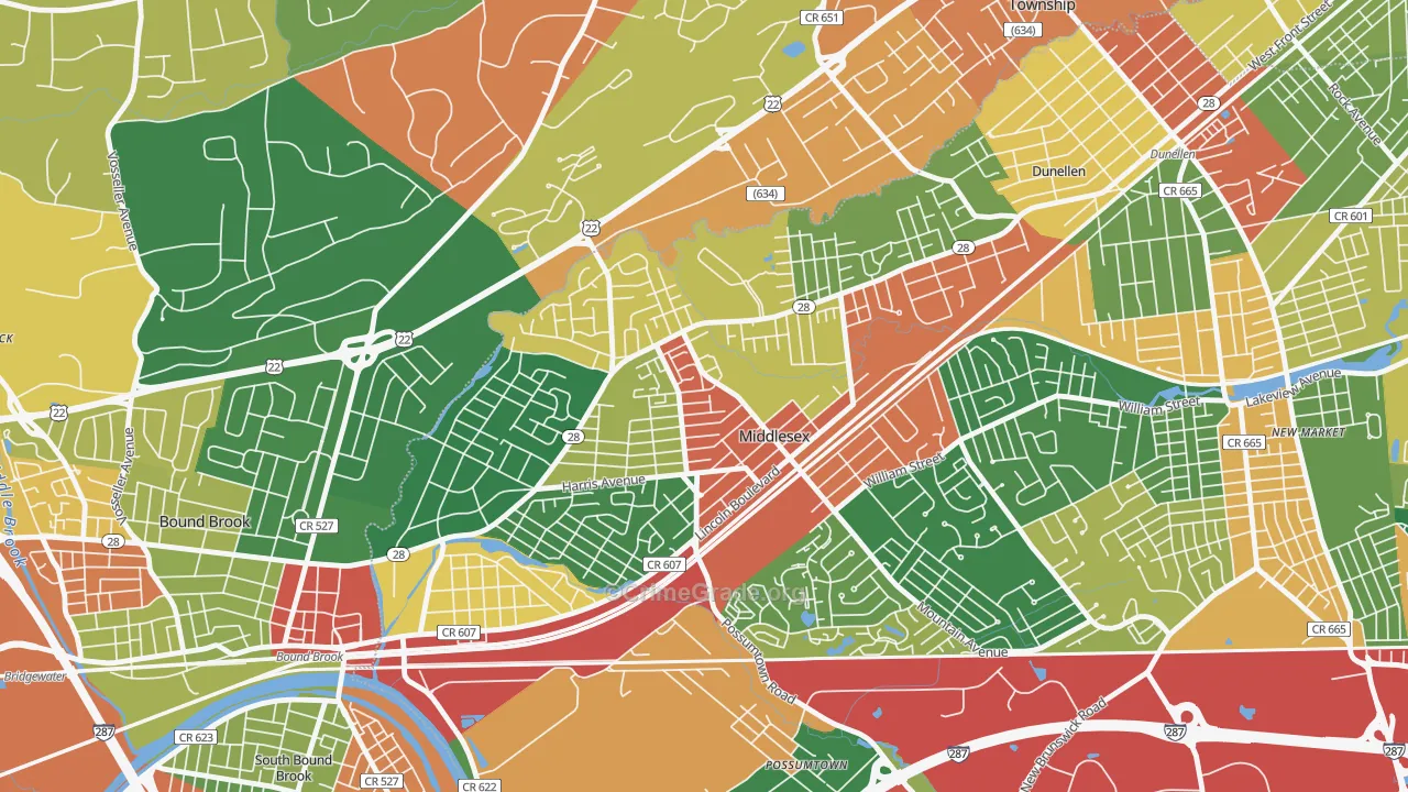 08846, NJ Map of Theft Rates