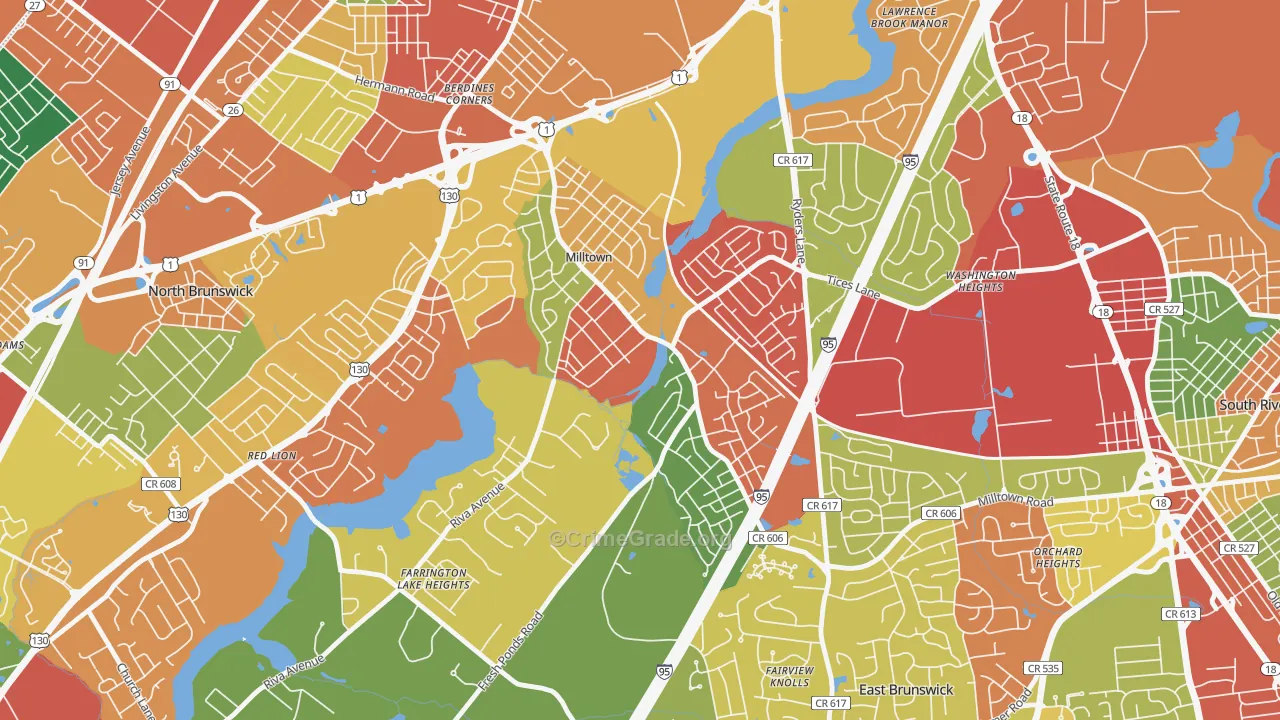 08850, NJ Map of Theft Rates