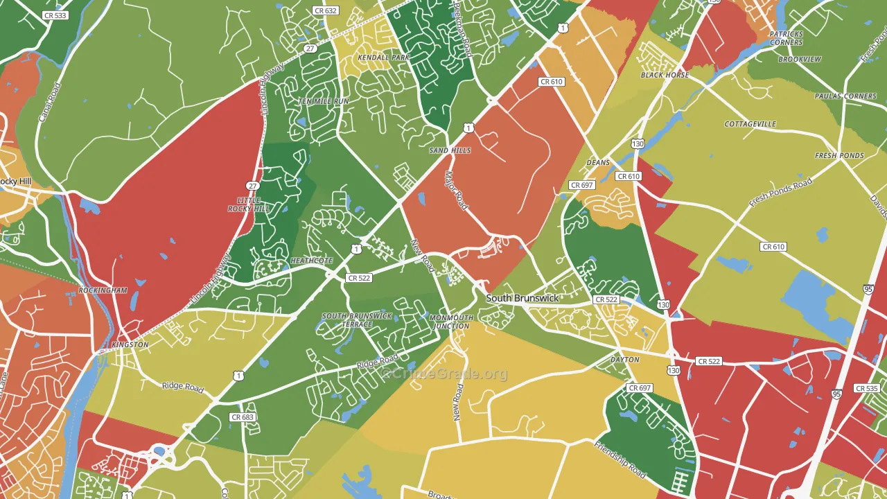 08852, NJ Map of Theft Rates