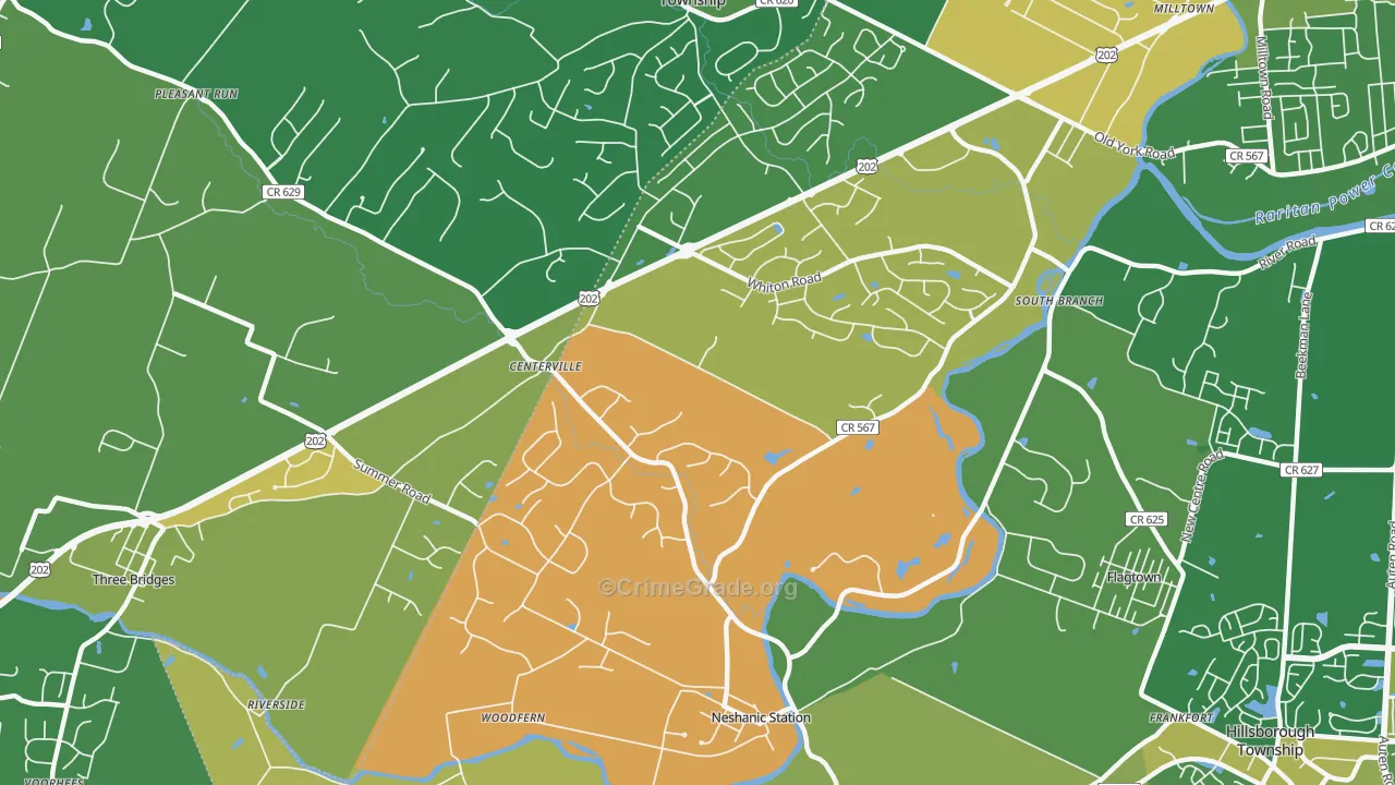 08853, NJ Map of Theft Rates