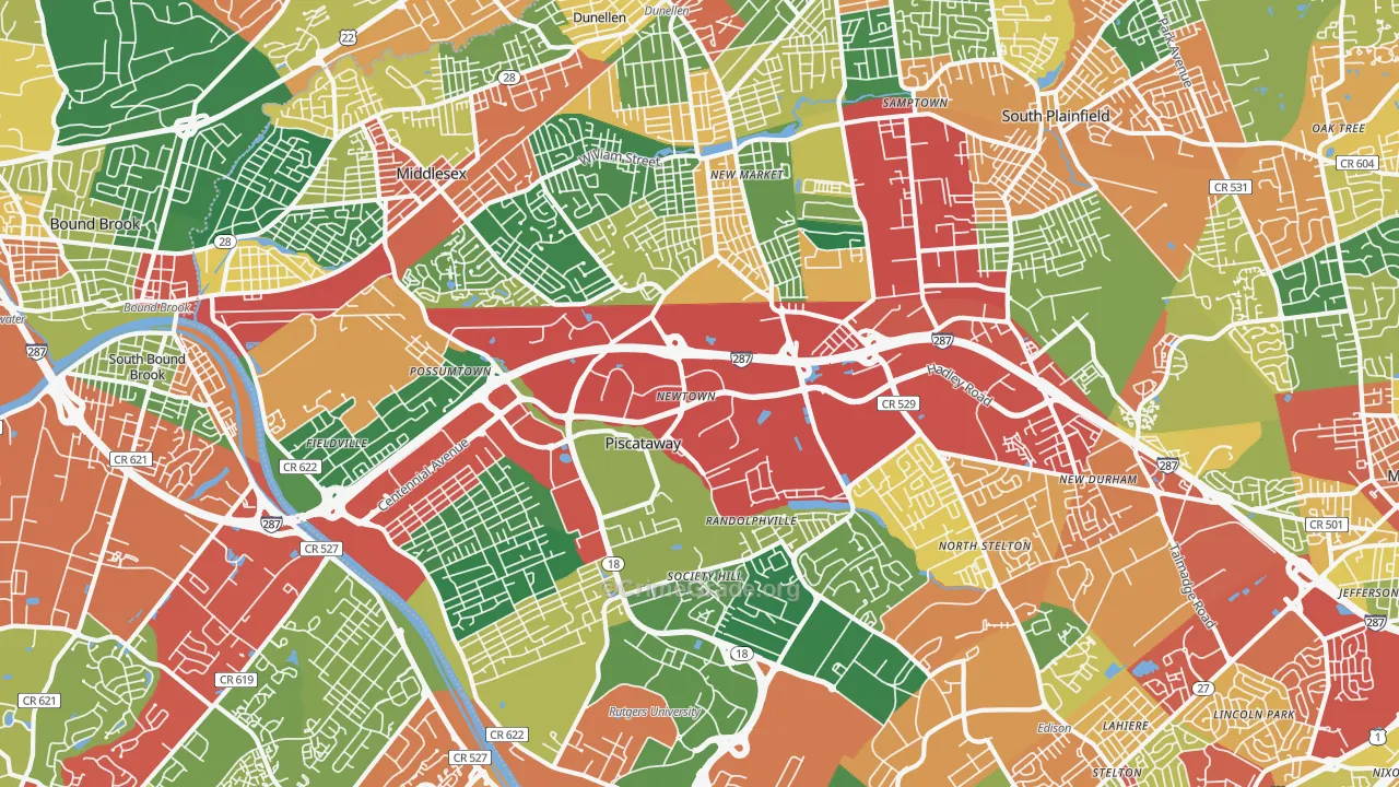 08854, NJ Map of Theft Rates